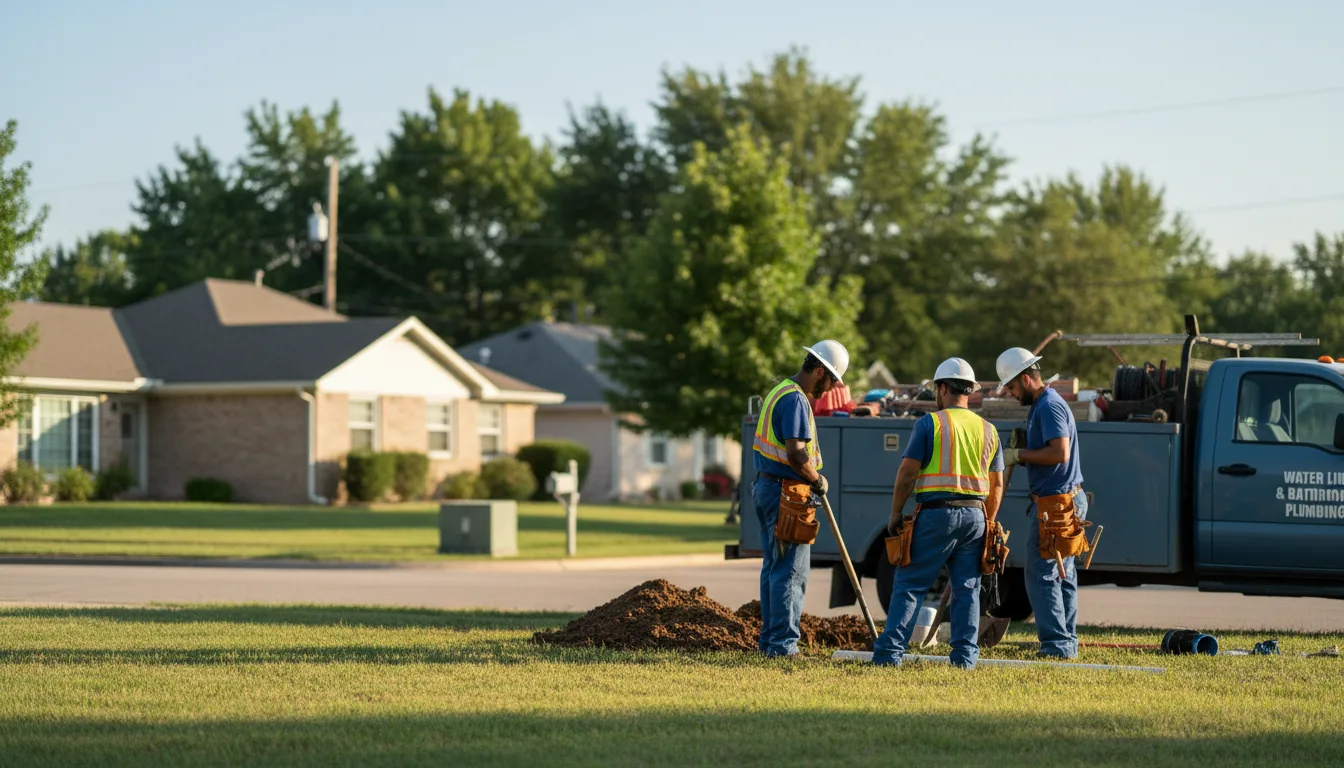 Residential water line and bathroom plumbing service in Maitland, MO